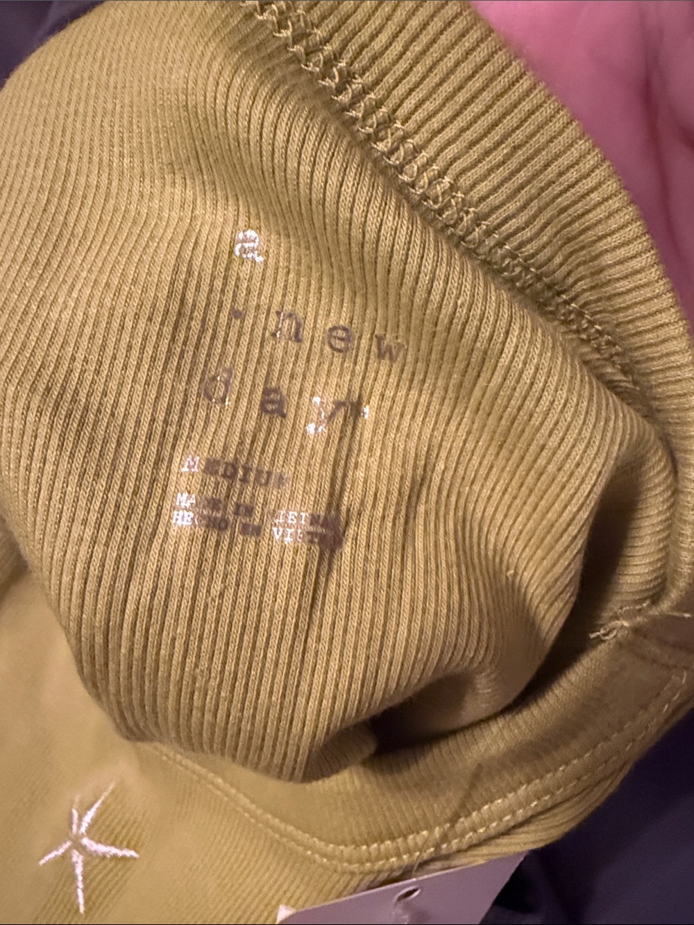 a new day Lime Green Ribbed Tank Top with Star Embroidery - Picture 3 of 4